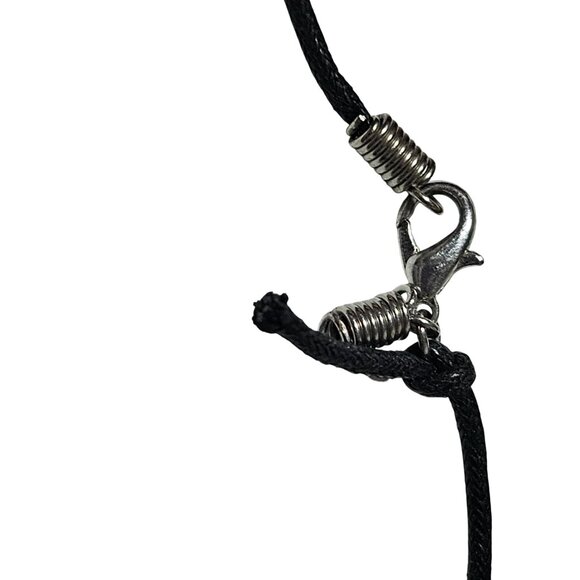 Shark Tooth Pendant Necklace Green Amber Epoxy Resin Black Cord Boho Beach Core - Picture 6 of 8